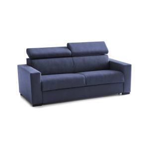 Sofá cama de 3 plazas en tejido azul 200x95h85 cm