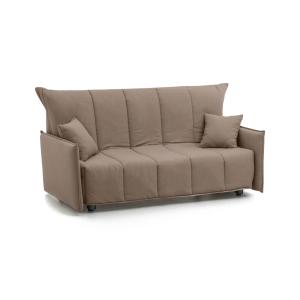 Sofá cama de 3 plazas en tejido gris tórtola 190x90h85 cm