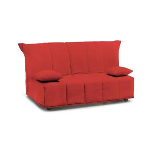 Sofá cama de 3 plazas en tejido rojo 165x90h85 cm