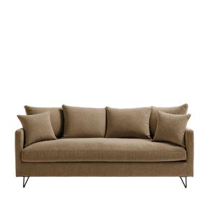 Sofá cama de 3 plazas en tela con patas metálicas de horqui…