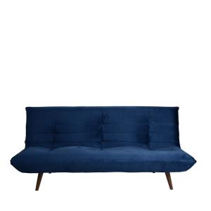Sofá cama de 3 plazas en terciopelo - azul marino