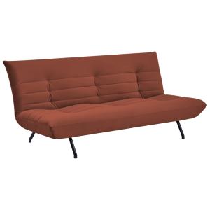 Sofá cama de 3 plazas en terciopelo terracota