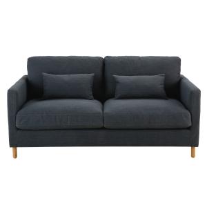 Sofá cama de 3 plazas gris antracita con colchón de 10 cm
