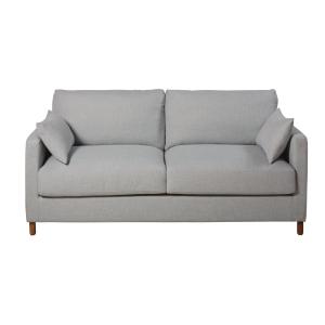 Sofá cama de 3 plazas gris claro, colchón 14 cm