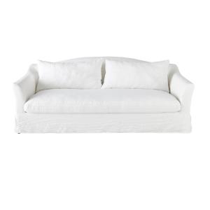 Sofá cama de 4 plazas de lino lavado blanco