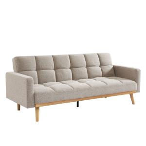 Sofá cama de dos plazas en tejido beige