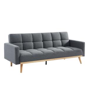 Sofá cama de dos plazas en tejido gris