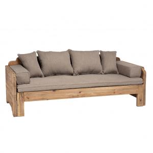 Sofá cama de madera de pino reciclada de 3 plazas con cojin…