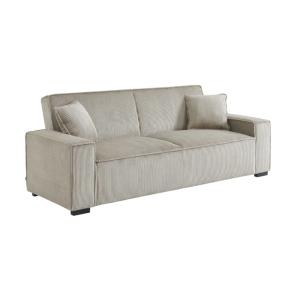 Sofá cama de pana, 3 plazas, beige