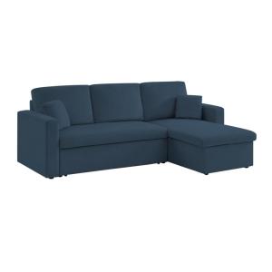 Sofá cama de pana de 3 plazas, azul