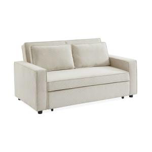 Sofá cama de pana de 3 plazas, crema