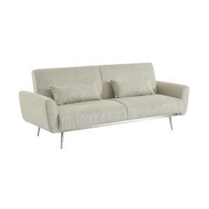 Sofá cama de pana fina de 2-3 plazas, gris claro