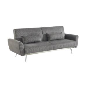 Sofá cama de pana fina de 2-3 plazas, gris oscuro