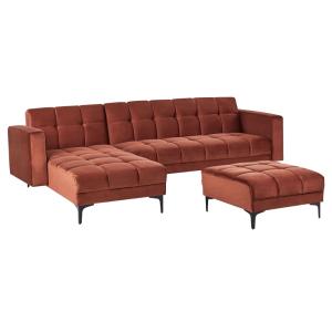 Sofá cama de tejido rojo 4 personas