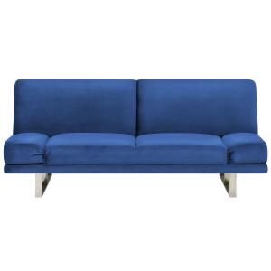 Sofá cama de terciopelo azul marino