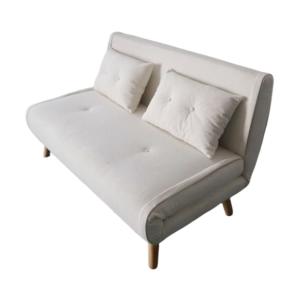 Sofá cama de terciopelo beige de 2 plazas
