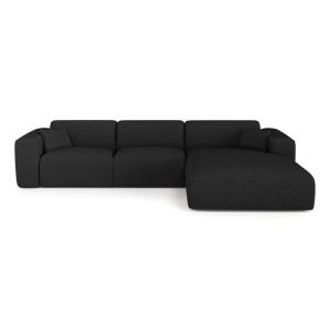 Sofá cama derecho 5 plazas bouclé antracita oscuro