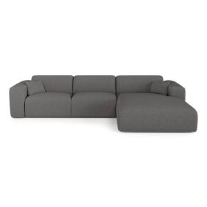 Sofá cama derecho 5 plazas bouclé gris