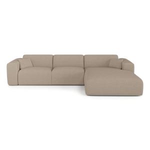 Sofá cama derecho 5 plazas bouclé topo