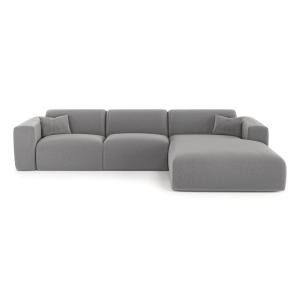 Sofá cama derecho 5 plazas tramado gris