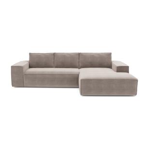Sofá cama derecho terciopelo topo 140 cm
