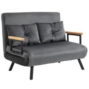 Sofá cama doble 102x73x81 cm gris oscuro