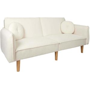 Sofá cama en tejido bouclette blanco - l198 cm