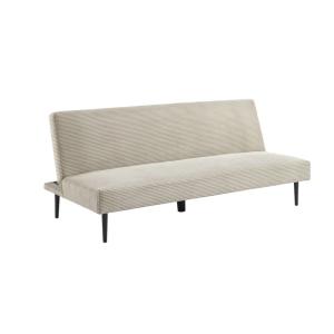 Sofá-cama en terciopelo de pana fina, 3 plazas , gris beige