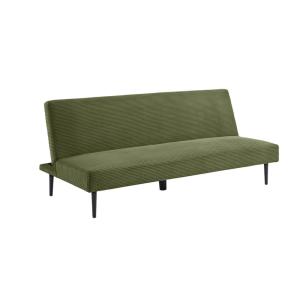 Sofá-cama en terciopelo de pana fina, 3 plazas , verde kaki