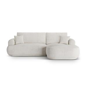 Sofá cama esquinero con box 5 plazas tejido bouclé beige cl…