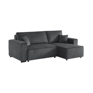 Sofá cama esquinero convertible de pana gruesa, 3 plazas, g…