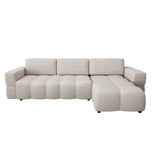 Sofá cama esquinero derecho con arcón 5 plazas bouclé beige…