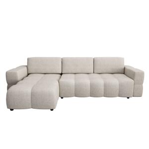 Sofá cama esquinero izquierdo con arcón 5 plazas bouclé bei…