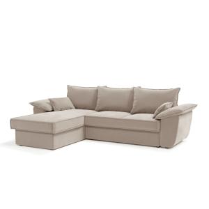 Sofá cama esquinero izquierdo con arcón terciopelo beige 25…