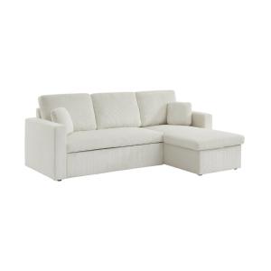 Sofá cama esquinero reversible 3 plazas, crema