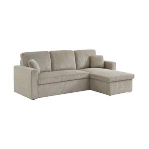 Sofá cama esquinero reversible 3 plazas, gris beige