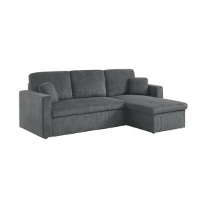 Sofá cama esquinero reversible 3 plazas, gris oscuro