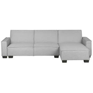Sofá cama esquinero tela gris claro 3 plazas izquierda