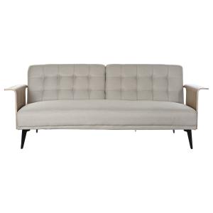 Sofa cama eucalipto metal beige 203x87x81cm