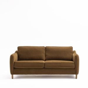 Sofá cama express 3 plazas en tela y patas de madera oscura…