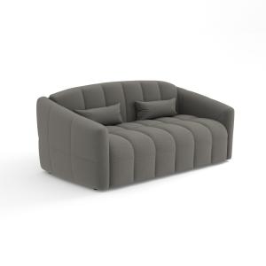 Sofá cama express con colchón bouclé gris grafito 160 cm