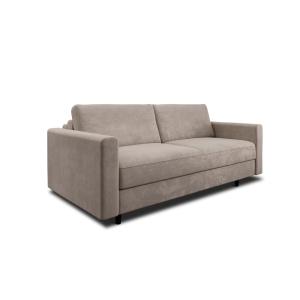 Sofá cama express en terciopelo beige topo 140cm