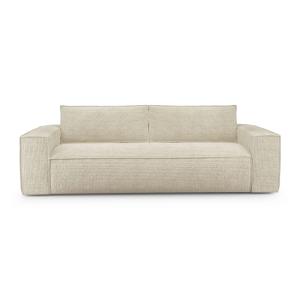 Sofá cama express terciopelo con motivos crema 140 cm