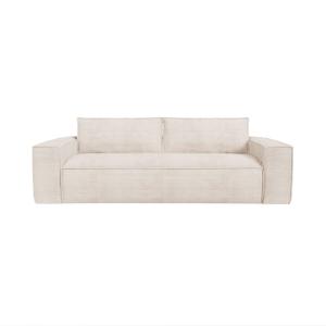 Sofá cama express terciopelo de pana crema 160 cm