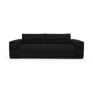 Sofá cama express terciopelo de pana XXL negro 140 cm