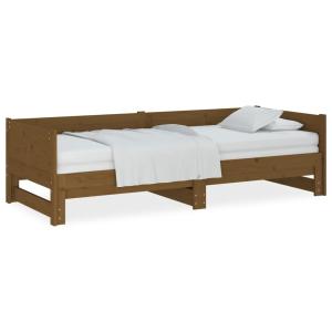 Sofá cama extraíble,sofá cama plegable madera marrón miel 2…