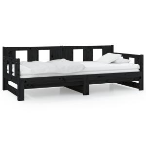 Sofá cama extraíble,sofá cama plegable madera negro 2x(80x2…