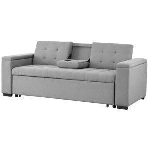 Sofá cama grande 4 plazas diseño gris claro