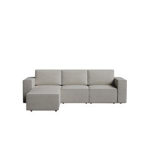 Sofá cama gris con chaise longue izquierdo 258 x 200 cm