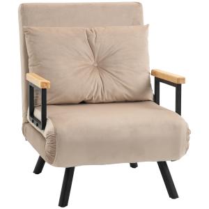 Sofá cama individual 63x73x81 cm beige
